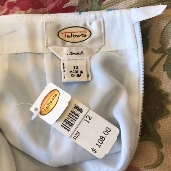 Vtg TALBOTS Size 12 Geometric Groovy Design Shapes Line Cotton Stretchy $108 NEW - Picture 13 of 14